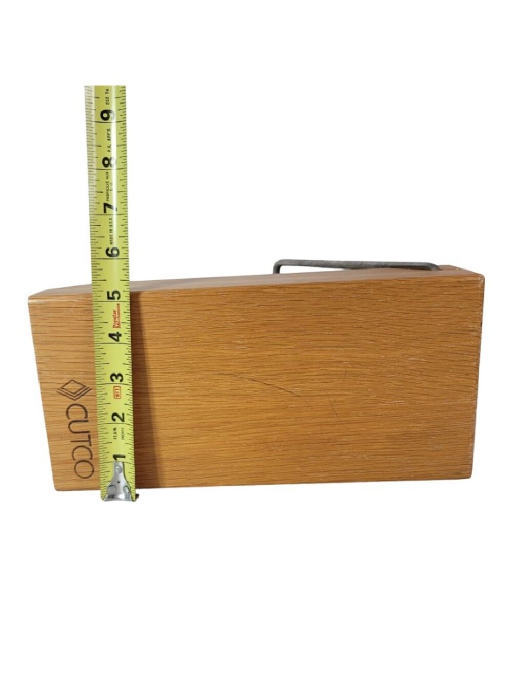 Cutco Space Saver 5 Slot Wood Knife Block Only Metal Bar Stand Honey Oak #1746 - Picture 9 of 11